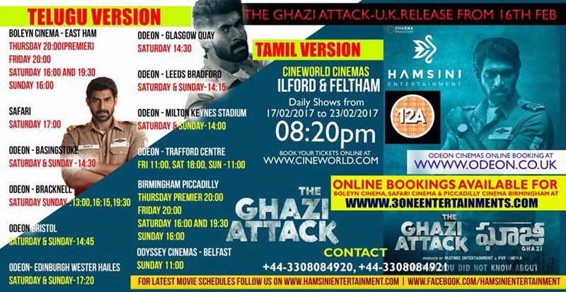 “The Ghazi Attack” Releasing in Both Telugu & Tamil Versions